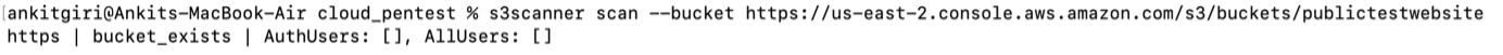 AWS buckets screenshot for pentest