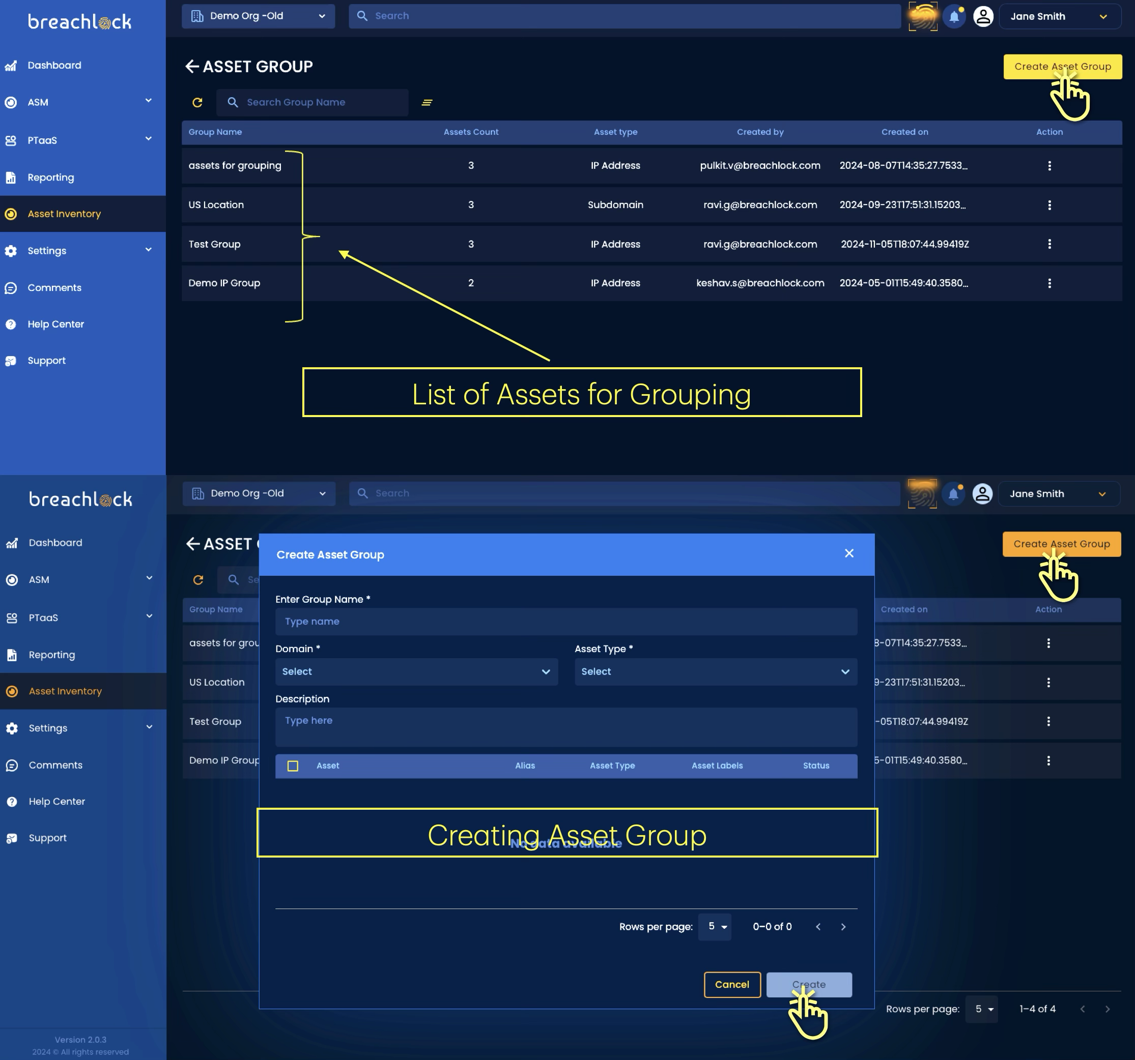 Asset Inventory Screenshot